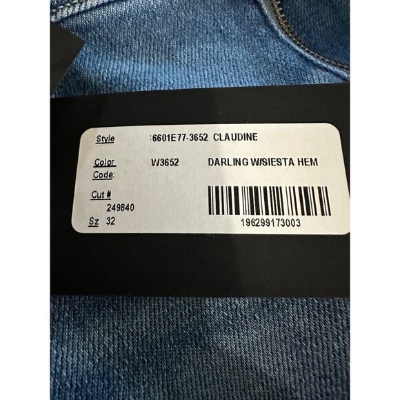 NWT Paige Jeans Claudine High Rise Ankle Flare Jeans Size 32 Raw Hem Stretch - Picture 11 of 13